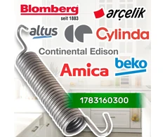 Tempimo spyruoklė indaplovės durelėms, 121 mm skersmens, 19 mm, su originaliu kodu 1783160300, durelių spyruoklė beko, altus, amica, arcelik, blomberg, continental edison onix tech