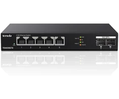 Tenda Tem2007x 2.5gbit komutatorius su 5 x 2.5g prievadais ir 2 x 10g Sfp+ prievadais, nevaldomas 2.5 gigabito ethernet Lan komutatorius (plug and play, be ventiliatoriaus, montuojamas ant stalo/sienos, metalinis korpusas, juodas)