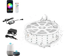 Tendist Wifi Rgb Led juosta, atspari vandeniui, Ip67 Led juosta lauke, 24 V Led juosta lauke, muzikos sinchronizavimas, suderinama su Alexa, Led juosta lauke, skirta lauko apšvietimui, pavėsinei, pergolei (rgb, 15 m Wifi)