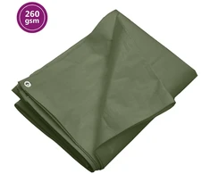 Tentas, žalios spalvos, 6x10m, 260g/m², HDPE