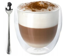 Terminė stiklinė 235 ml kavai latte + šaukštelis