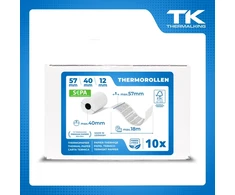 Terminiai kasos aparatu popieriaus ritinėliai 57mm x 40mm (18m) - 10 vnt.