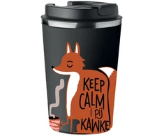 Terminis puodelis Premium su spauda Keep Calm I Pij Kawkę Lis 350ml Kt_027