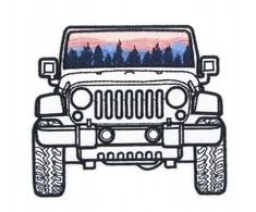 Termo siuvinėta aplikacija ant rankovės, lopas, emblema - visureigis, Jeep