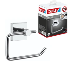 Tesa ekkro tualetinio popieriaus laikiklis, blizgus chromas, įsk. klijų sprendimą, didelė laikymo galia (iki 6kg), 53 mm x 140 mm x 99 mm