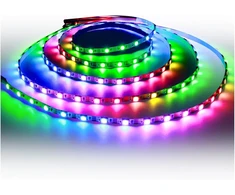 Tesfish Ws2812b led juosta 5 V, 5 mm pločio itin plona rgb pikselių juosta 2 m 5050 120 led ip30 balta pcb spalvota atskirai adresuojama šviesos juosta skirta "pasidaryk pats" reklaminiams papuošimams