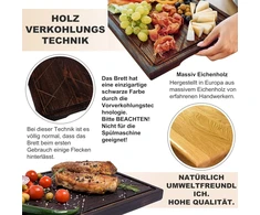 Teslyar ąžuolinė lentelė mėsai, xxl, 40 x 30 cm, ypač didelė - mėsos padėklas/mėsos lentelė, pjaustymo lentelė, didelė medinė lentelė virtuvei/lentelės ir virtuvės reikmenys, pagaminta iš vientisos medienos