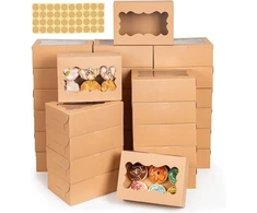 Testyu 30 vnt. sausainių dėžučių su langeliu, 21 x 15 x 7,5 cm kraft popieriaus dovanų dėžutė ruda kraft popieriaus dėžutė dovanų dėžutės kepyklai šokolado šokolado dėžutės pakuotė
