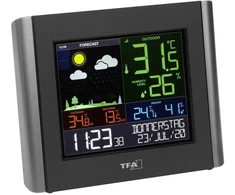 Tfa Dostmann Wifi meteorologijos stotis Meteo, 35.8000.01, profesionali orų prognozė, nemokama View programėlė, reguliuojami aliarmai, rasos taškas, šilumos indeksas, juoda, (i) 197 x (p) 32 (85) x (a) 163 mm