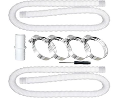 Tfsze 2 vnt. baseino žarna 32 mm baseino siurbliams, 150 cm plaukimo baseino žarna, atspari Uv ir chloruotam vandeniui siurblio žarna, lanksti žarna baseino siurbliui, baseino žarna su 4 apsauginiais spaustukais (balta)
