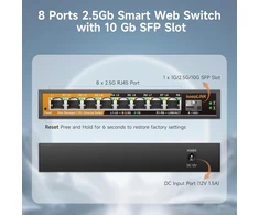 Šakotuvas Tg Net Valdomas 8 prievadų 2.5g tinklo jungiklis su 10g Sfp