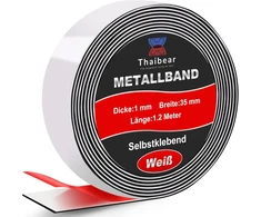 Thaibear lipni metalinė juosta, idealiai tinka magnetams ir t-onies® figūrėlėms bei lentynoms (35 mm x 1,2 m, balta) magnetinė juostelė lipni ir gali būti kerpama pagal dydį, magnetinė juosta magnetams, ferro juosta, geležis