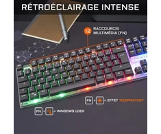 The G-lab - Combo Yttrium - žaidimų rinkinys Azerty Rgb žaidimų klaviatūra su 105 klavišais ir 19 klavišų Anti-ghosting - žaidimų pelė 2400 Dpi - žaidimų pelės kilimėlis - Pc Ps4 Ps5 - naujas