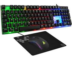 The G-lab - Combo Yttrium - žaidimų rinkinys Azerty Rgb žaidimų klaviatūra su 105 klavišais ir 19 klavišų Anti-ghosting - žaidimų pelė 2400 Dpi - žaidimų pelės kilimėlis - Pc Ps4 Ps5 - naujas