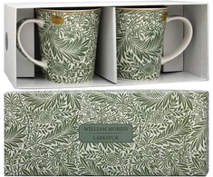The Leonardo Collection William Morris Larkspur puodelių rinkinys, 2 puodeliai virtuvei ir namams | Stilingas stalo indų puodelių rinkinys bet kokiai progai | Patvarus kavos puodelių rinkinys, dovana moterims