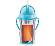 Thermos Tescoma Bambini vaikiška vakuuminė gertuvė su šiaudeliu, 300 ml, nerūdijanti, rožinė