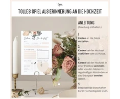 Things of Happiness vestuvių žaidimas 52 atvirukai | Atvirukų žaidimas vestuvėms svečiams | Alternatyvi svečių knyga vestuvėms | 52 savaičių žaidimas (kreminės smėlio spalvos palmės)