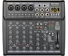 Thornton Axis Mini 8 - kompaktiškas 8 kanalų mikšeris su Eq, fantominiu maitinimu, Usb, dviguba ausinių išvestimi, skirtas studijai ir gyviems pasirodymams