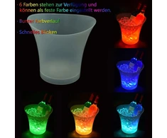 Tiandirenhe Led ledo kibiras, šampano aušintuvas Led, 5l Led ledo kibiras, spalva gali būti reguliuojama, spalvingas gradientas, spalvingas blyksnis, skirtas šampanui, vynui, gėrimams, alui atvėsinti, vakarėliams, barui, klubo temai