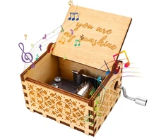 Tiesome medinė muzikos dėžutė, You Are My Sunshine rankinė muzikos dėžutė, graviruota vintažinė muzikos dėžutė, dovana Valentino dienai, gimtadieniui, Kalėdoms ir šventėms