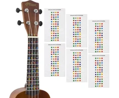 Tiger Uke-6-sticker Spalvotų akordų lipdukų rinkinys, 6 vnt.