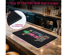 Tiki baro kilimėlis stalviršiui 56x35,5 cm didelis storas guminis baro kilimėlis It's 5 O'clock Somewhere unikalus dizainas Havajų Luau vakarėlio dekoracijos lašėjimo kilimėlis