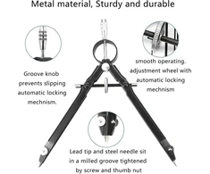 Tikslus metalinis geometrinis kompasas su priedais