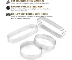 Timesetl kepimo žiedų rinkinys iš nerūdijančio plieno, 8 dalių torto žiedas, torto forma, putėsių torto žiedas, 4 torto žiedai apvalūs 8 cm + 4 torto žiedai ovalūs 13 cm, desertiniai žiedai iš nerūdijančio plieno putėsiams, pyragams, kišams
