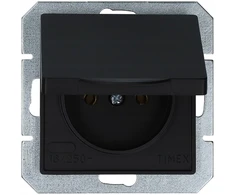 Timex Elektro Magic modulinis juodas matinis lizdas su įžeminimu