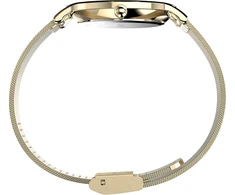 Timex madingas moteriškas laikrodis 34 mm aukso spalvos apyrankė greito atsegimo juodas ciferblatas aukso spalvos korpusas Tw2y07100, auksinis, apyrankė