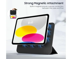 Timovo dėklas, skirtas ipad a16 11-os kartos 11 colių 2025 m., ipad 10-os kartos 2022 m. 10,9 colio, plonas magnetinis trifold stovas, apsauginis dėklas su automatiniu miego/pabudimo režimu, juodas