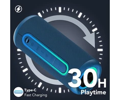 Kompiuterio kolonėlės Timu bluetooth kolonėlė su šviesa, bluetooth 5.4 muzikos grotuvas, 30 w dviguba kolonėlė