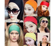 Tininna elastinė jogos sportinė galvos juosta plaukų juosta turbanas galvos juosta prakaito juosta galvos apdangalas bandana moterims juoda