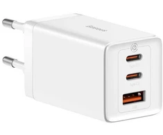 Tinklo įkroviklis Baseus 2 X Usb-c + Usb kabelis 65w Gan Eu Baltas