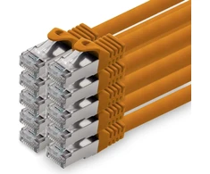 Tinklo kabelis Cat 7 S/ftp 0.25m Oranžinis 10gbps