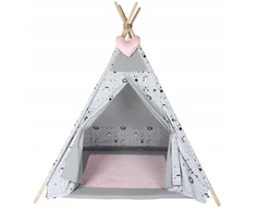 TIPI TEEPEE palapinė su gyvūnų pagalvėmis + širdis