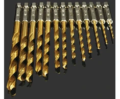 Titano grąžtų rinkinys 13 vnt., 1/4" šešiakampis kotas, 1.5-6.5mm