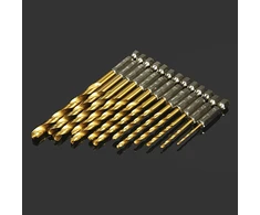 Titano grąžtų rinkinys 13 vnt., 1/4" šešiakampis kotas, 1.5-6.5mm