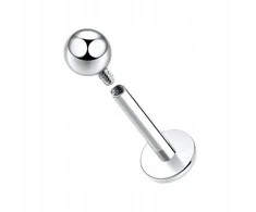 Titinis sidabrinis labret su vidiniu sriegiu, 1.2/6/3 mm