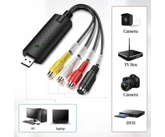 Tlidfgeo usb 2.0 audio video įrašymo įrenginys, audio video įrašymo įrenginio keitiklis, vaizdo įrašymo adapteris iš analoginio į skaitmeninį vhs/vcr/tv į dvd, skirtas windows11/10/8/7/mac