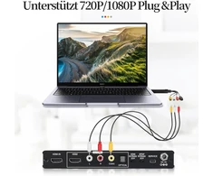 Tlidfgeo usb 2.0 audio video įrašymo įrenginys, audio video įrašymo įrenginio keitiklis, vaizdo įrašymo adapteris iš analoginio į skaitmeninį vhs/vcr/tv į dvd, skirtas windows11/10/8/7/mac