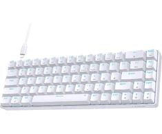 Tmkb mechaninė žaidimų klaviatūra, T68se 60% procentų klaviatūra su Usb kabeliu, anti ghosting qwerty išdėstymo mini klaviatūra su mėlynas switches, balta