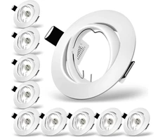Tofisr įleidžiamas prožektorius gu10 rinkinys, pasukamas led prožektorius montavimo rėmas apvalus matinis baltas, įleidžiamo šviestuvo montavimo rėmo išvaizda, įskaitant gu10 lizdą led arba halogeninėms lemputėms, 10 vnt.