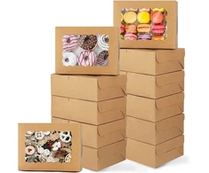 Tomedeks 12 x konditerijos dėžučių, tortų transportavimo dėžutės, kartonas, tortų dėžutės, keksiukų dėžutės macaroons, keksiukams, duonai, pyragams