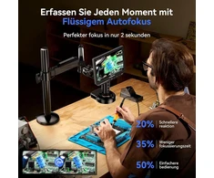 Tomlov tm4k-af flex 4k automatinio fokusavimo skaitmeninis mikroskopas hdmi, 8 colių ips monetų didinimas 2000x, 52mp mikroskopo kamera litavimui, su lanksčia rankena, daugiafunkcinis litavimo kilimėlis, žiedinė lempa, 64gb kortelė