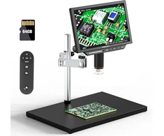 Tomlov Tm4k Max 10,1 colio 4k Hdmi skaitmeninis mikroskopas, 52 Mp Usb sidabrinių monetų/litavimo mikroskopas suaugusiems su pasukama rankena, 2000x didinimo mikroskopas, suderinamas su Pc/tv, 64 Gb kortelė