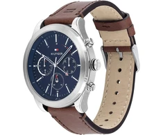 Tommy Hilfiger vyriškas laikrodis su rudos odos apyranke