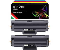 Tonerio kasetė, suderinama su Hp 106a W1106a su mikroschema, skirta spausdintuvui, lazerinio spausdintuvo rašalo kasetė, skirta lazerinis 107a 107r 107w, skirta Mfp 135a 135r 135w 135wg 137fnw 137fwg (2 juodos)