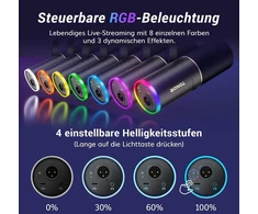 Tonor Xlr/usb žaidimų mikrofonas su žemo profilio mikrofono stovu, skirtas podcast'ų transliacijoms, studijos vokalams, dinaminis Pc mikrofonas su Rgb režimais ir reguliuojamu ryškumu, skirtas Ps4/5 Mac Mixer garso plokštėms Td520s+
