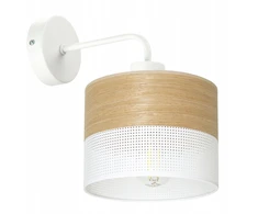 Toolight Sieninis šviestuvas ažūrinis gaubtas 20 cm skylutės lankas medis Loft Lenkija